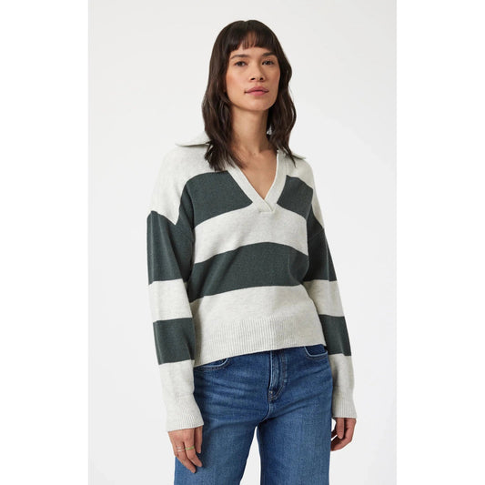 Louisa Vert - Polo douillet rayé