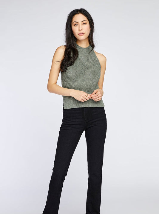 Camisole verte tricot épais
