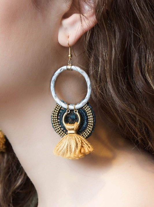 Musk Noir & blanc Boucles d'oreilles