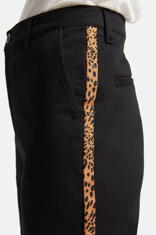 Leo Noir - Pantalon chino tuxedo avec détail léopard