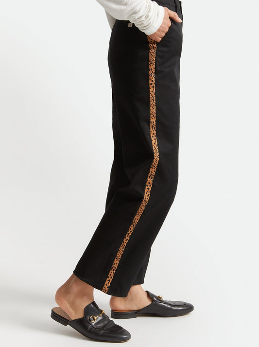 Pantalon noir tuxedo en coton