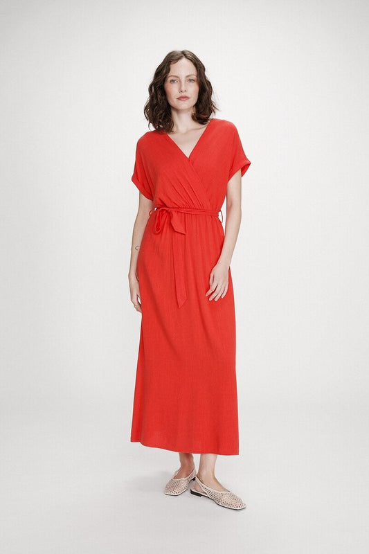 Judith Corail - Robe longue fluide ceinturée élégante