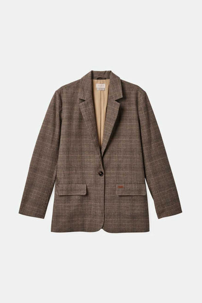 Manhattan Brun - Blazer carreauté en coton