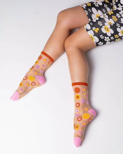 Smiley Face - Chaussettes transparentes