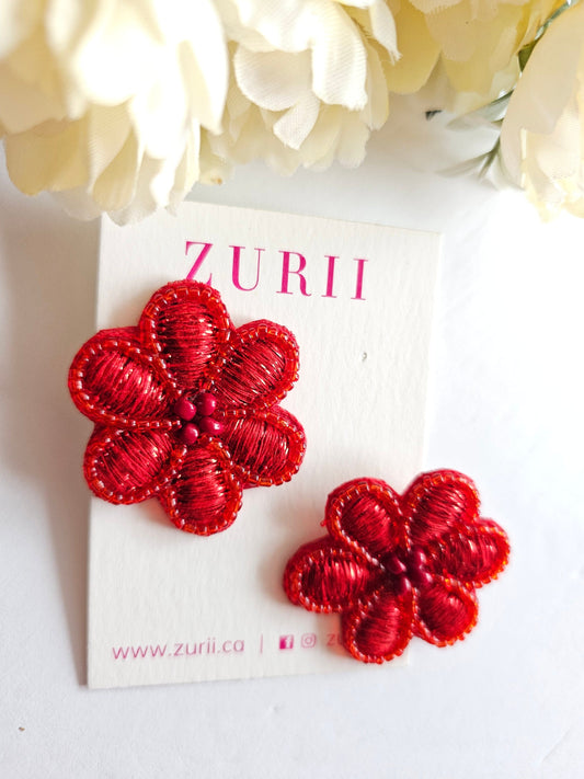 Poppy Rouge Boucles d'oreilles