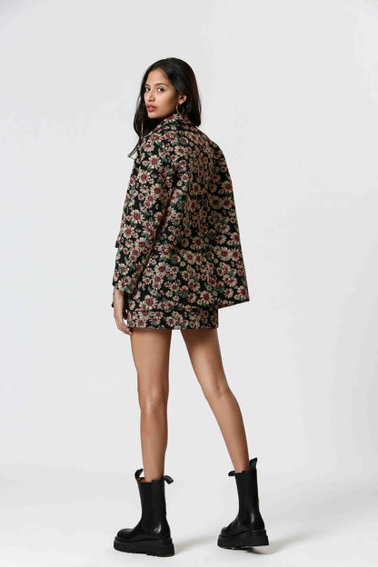 Sully Noir - Veste tendance style tapisserie