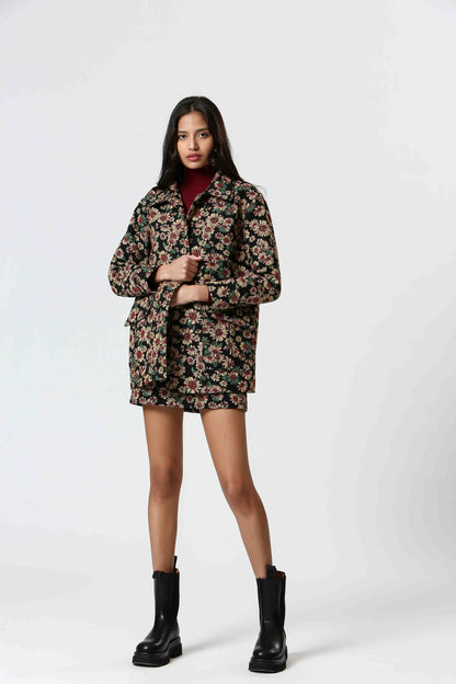 Sully Noir - Veste tendance style tapisserie