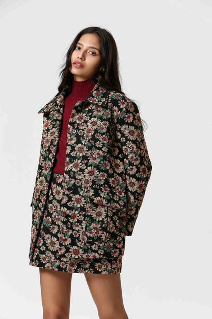 Sully Noir - Veste tendance style tapisserie