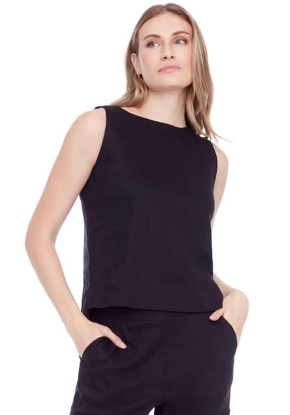 Mila Noir - Débardeur en lin extensible