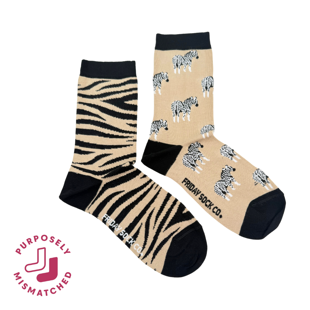 Chaussettes imprimé zèbre