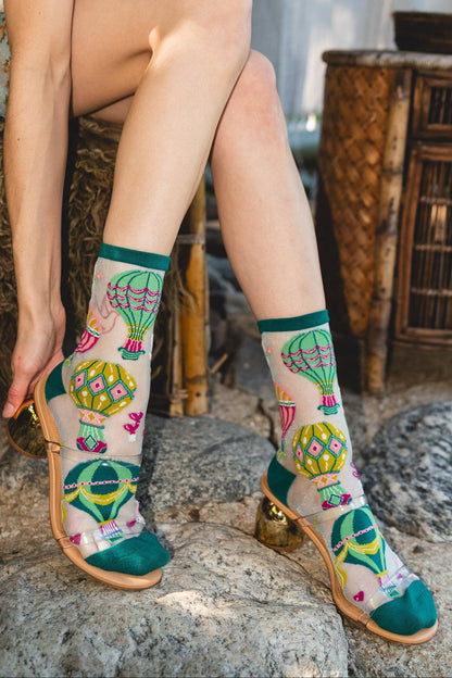 Montgolfière - Chaussettes transparentes résistantes ultra tendances