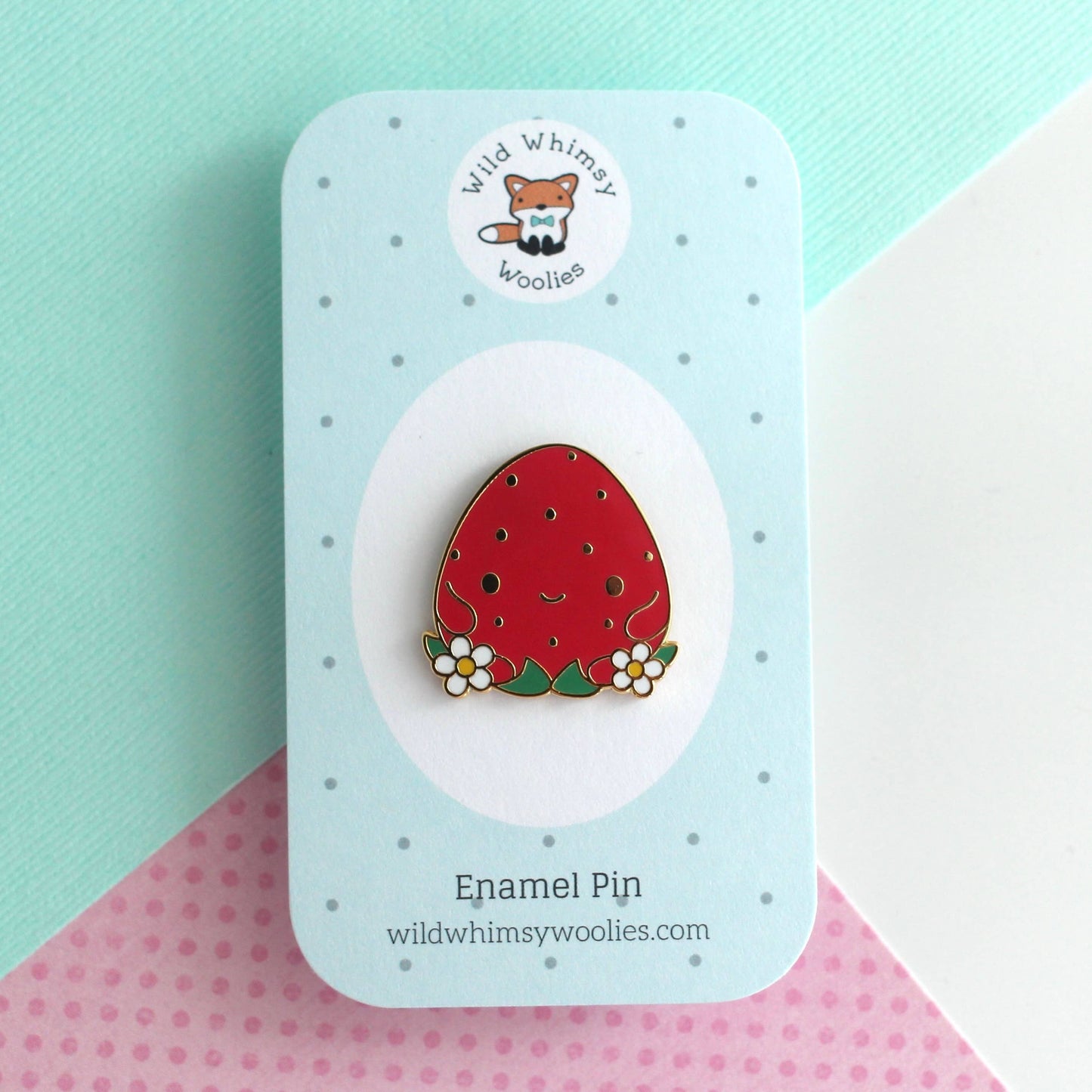 Fraise - Épinglette fruit mignon