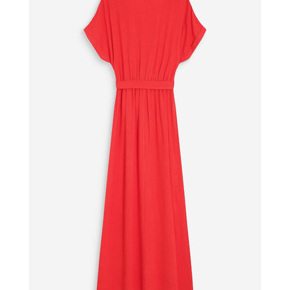 Judith Émeraude - Robe longue fluide ceinturée élégante