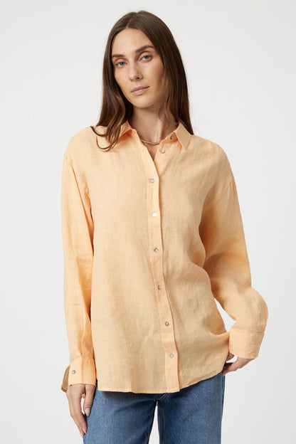 Lina Caramel Chemise en lin