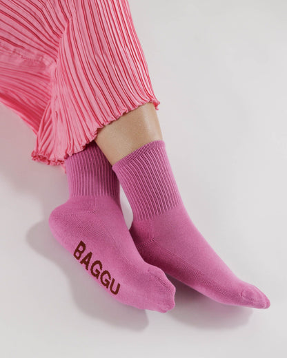Ribbed Extra Pink Chaussette
