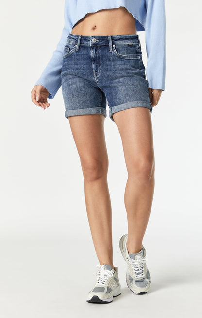 Lone Bleu - Short en coton taille basse