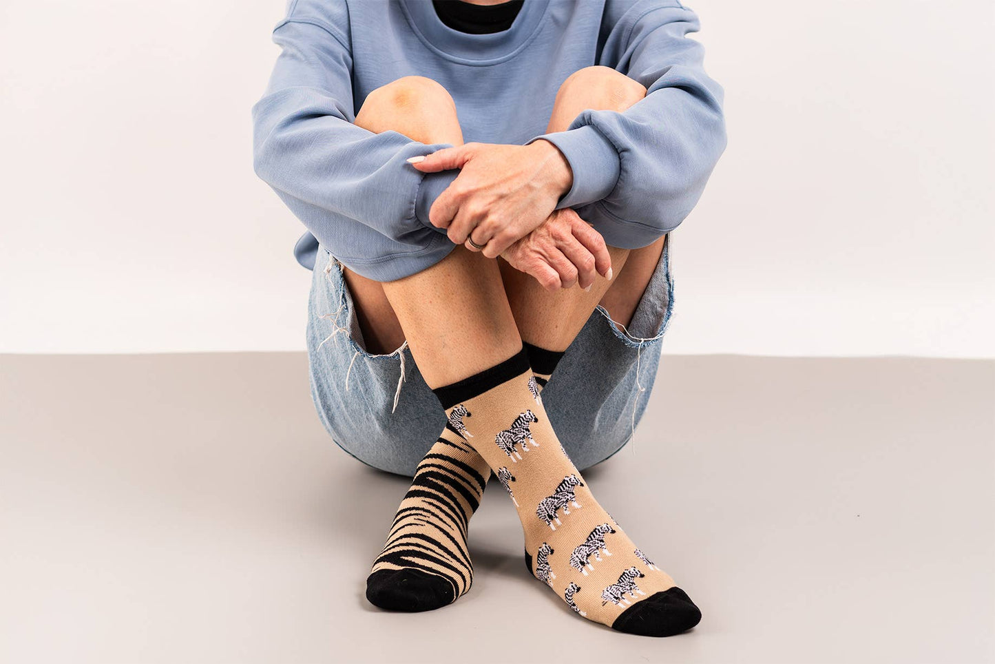 Chaussettes imprimé zèbre