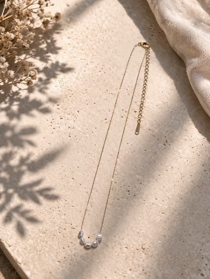 Perla Or - Collier fin perle d'eau douce