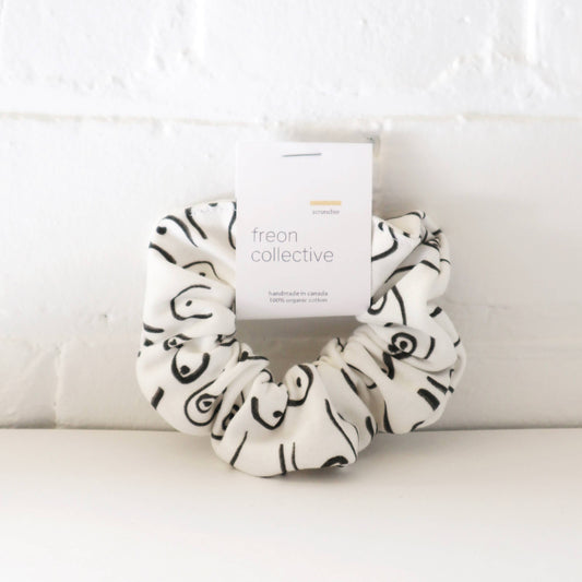 Chouchou pour cheveux en coton biologique - Série Femme (Blanc)