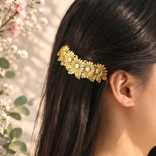 Tournesol - Barrette à cheveux printaniére