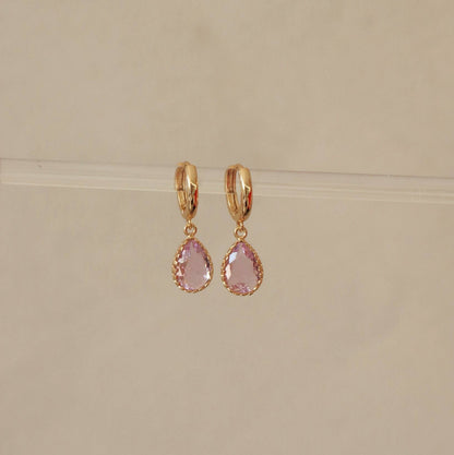 Dipo Lilas Boucles d’oreilles dormeuses – Goutte en verre élégante