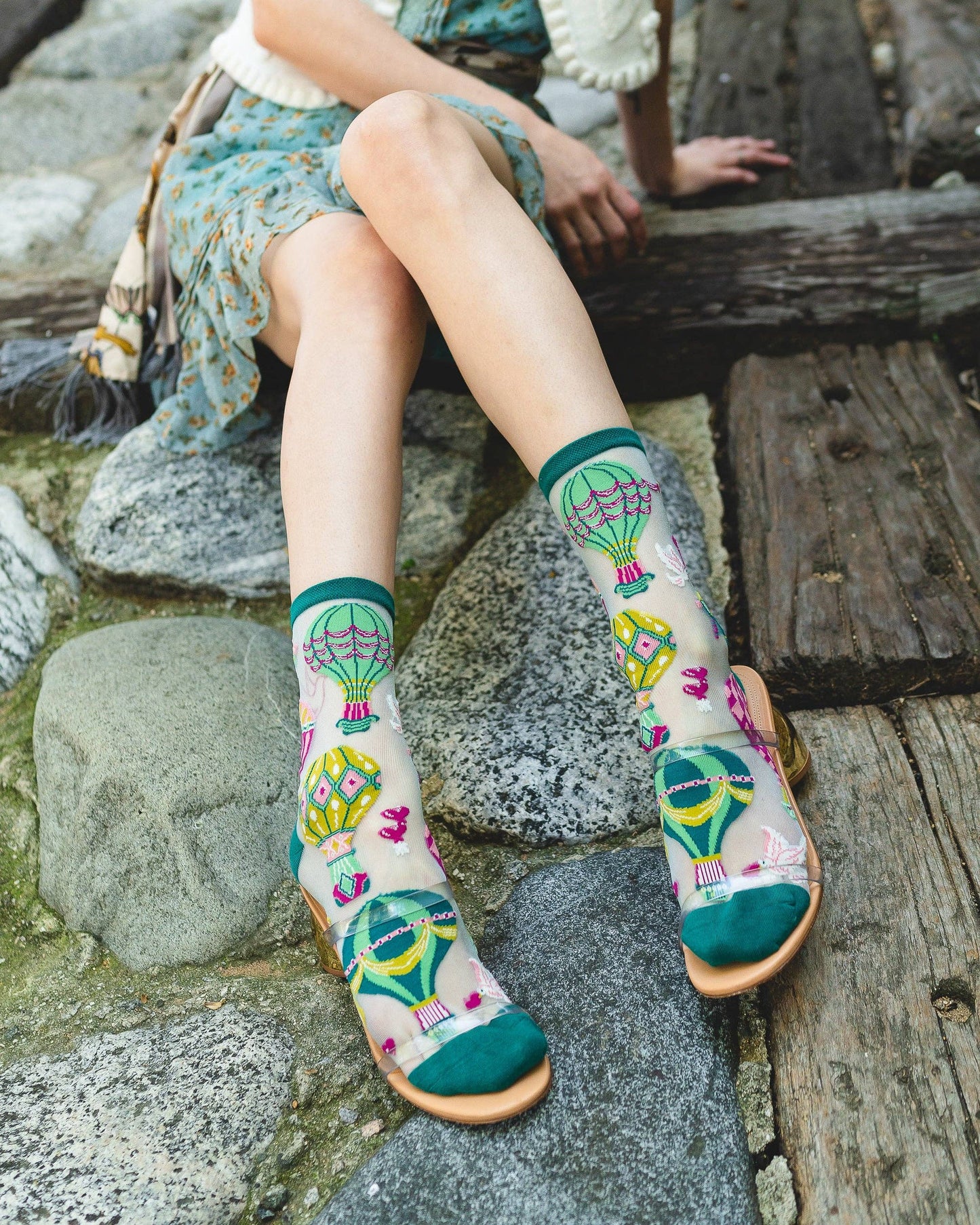 Montgolfière - Chaussettes transparentes résistantes ultra tendances