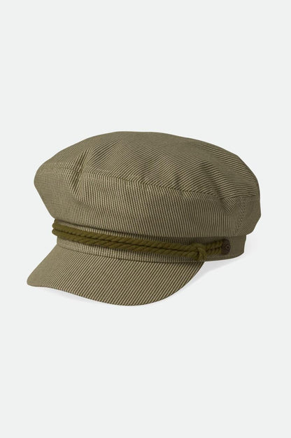 Casquette vert rayée