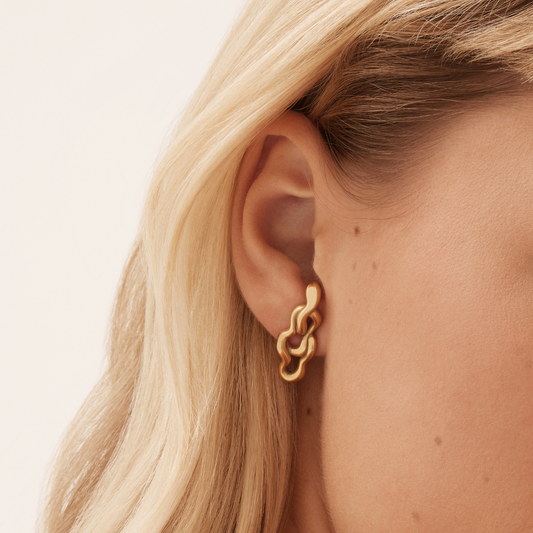 Brooklyn Or - Boucles d'oreilles organique