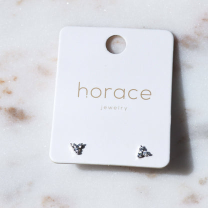 Infa Mini puces en argent 925 – Triangle serti de zircons