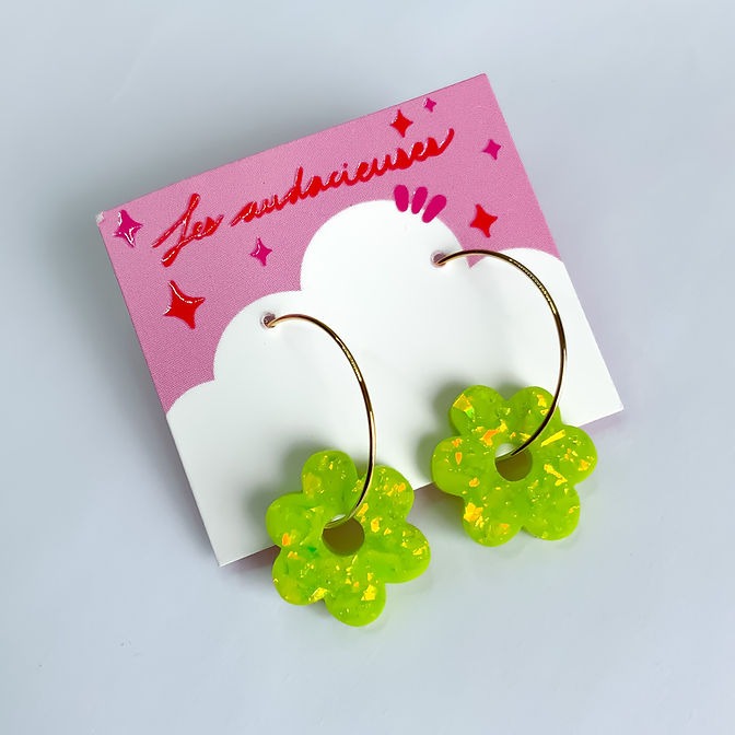 Alexandrine Punch aux Raisins Vert Boucles d'oreilles