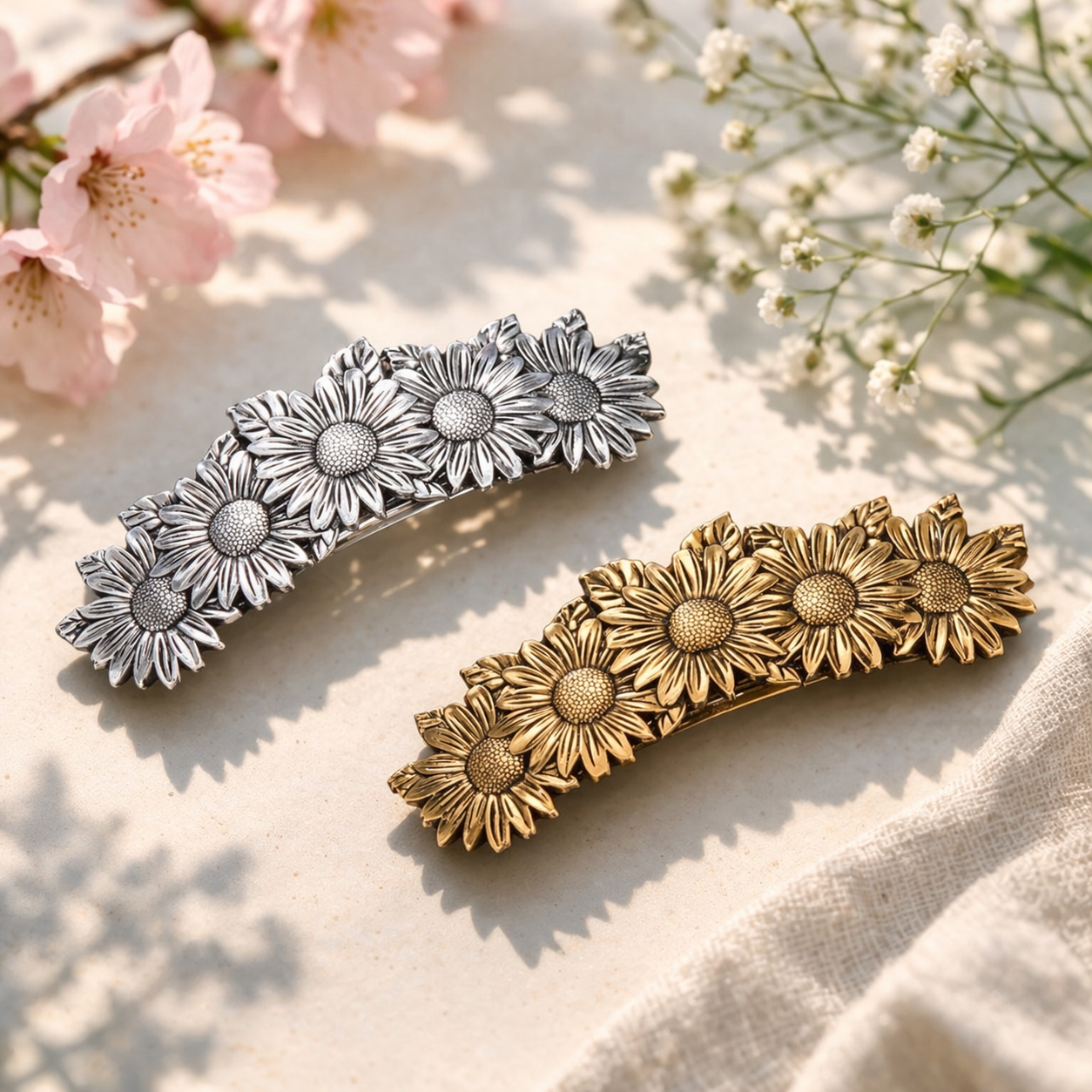 Tournesol - Barrette à cheveux printaniére
