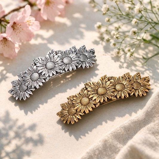 Tournesol - Barrette à cheveux printaniére