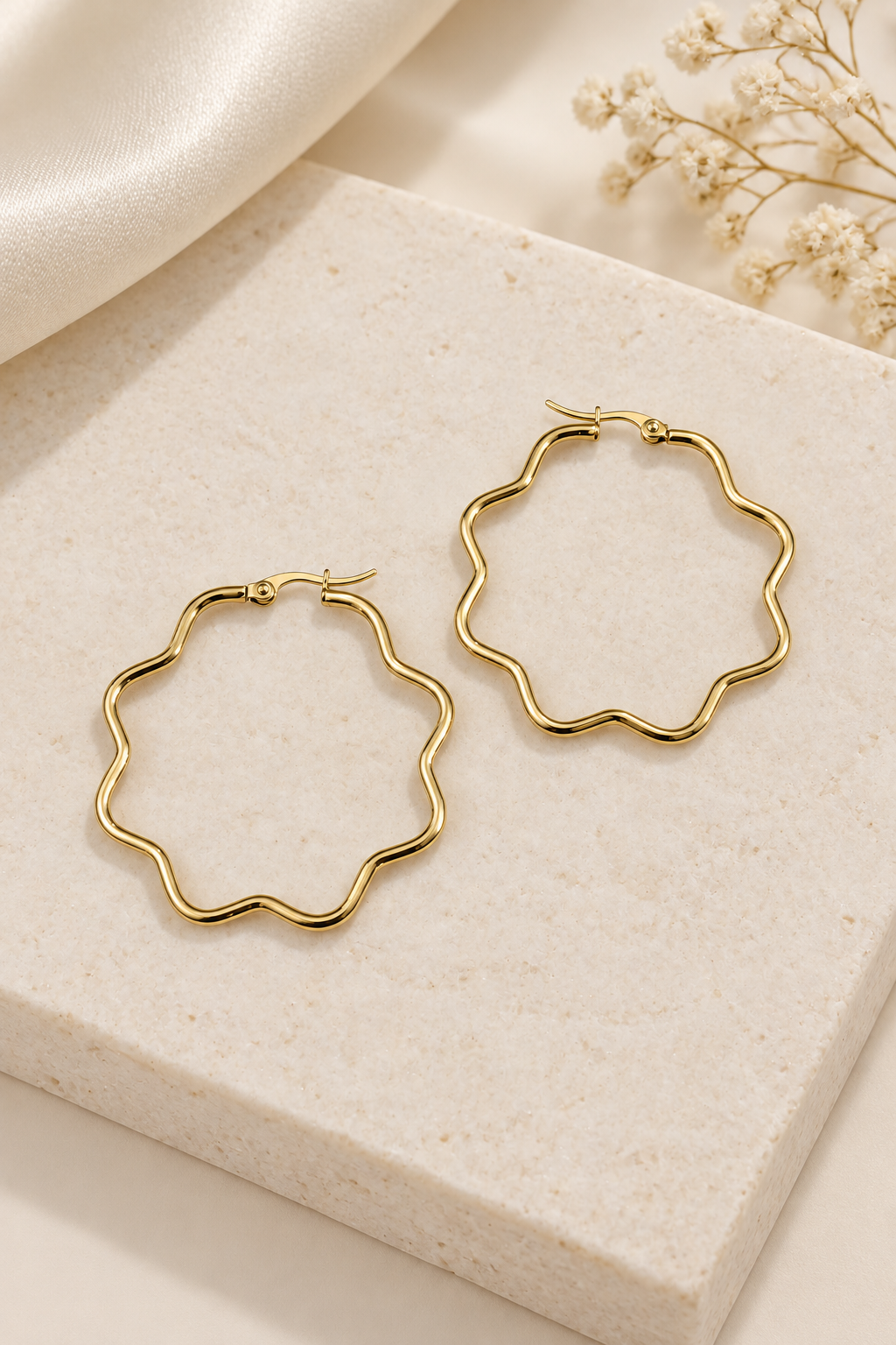 Petit Géométrique doré - Boucles d’oreilles en acier inoxydable