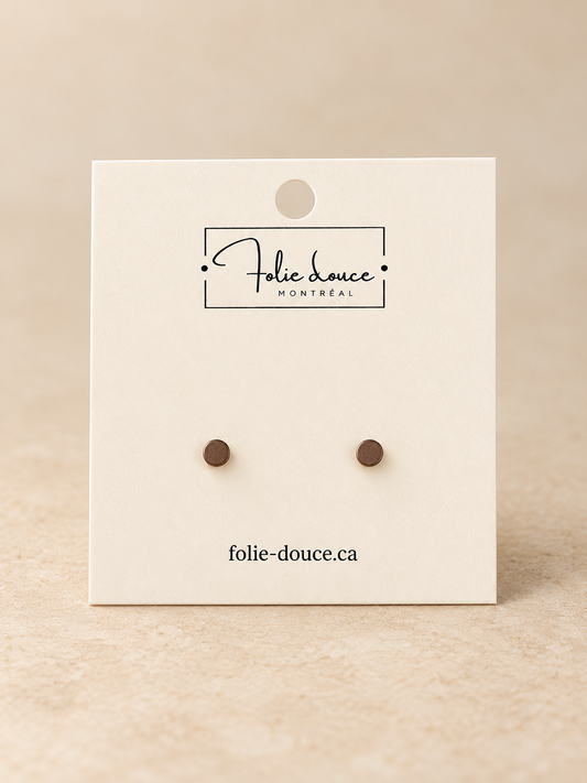 Rond Boucles d'oreilles minimalistes en acier inoxydable