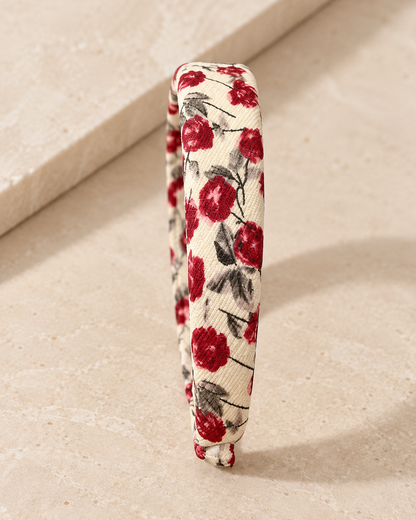 Serre-tête floral - Accessoire cheveux rembourré au style romantique