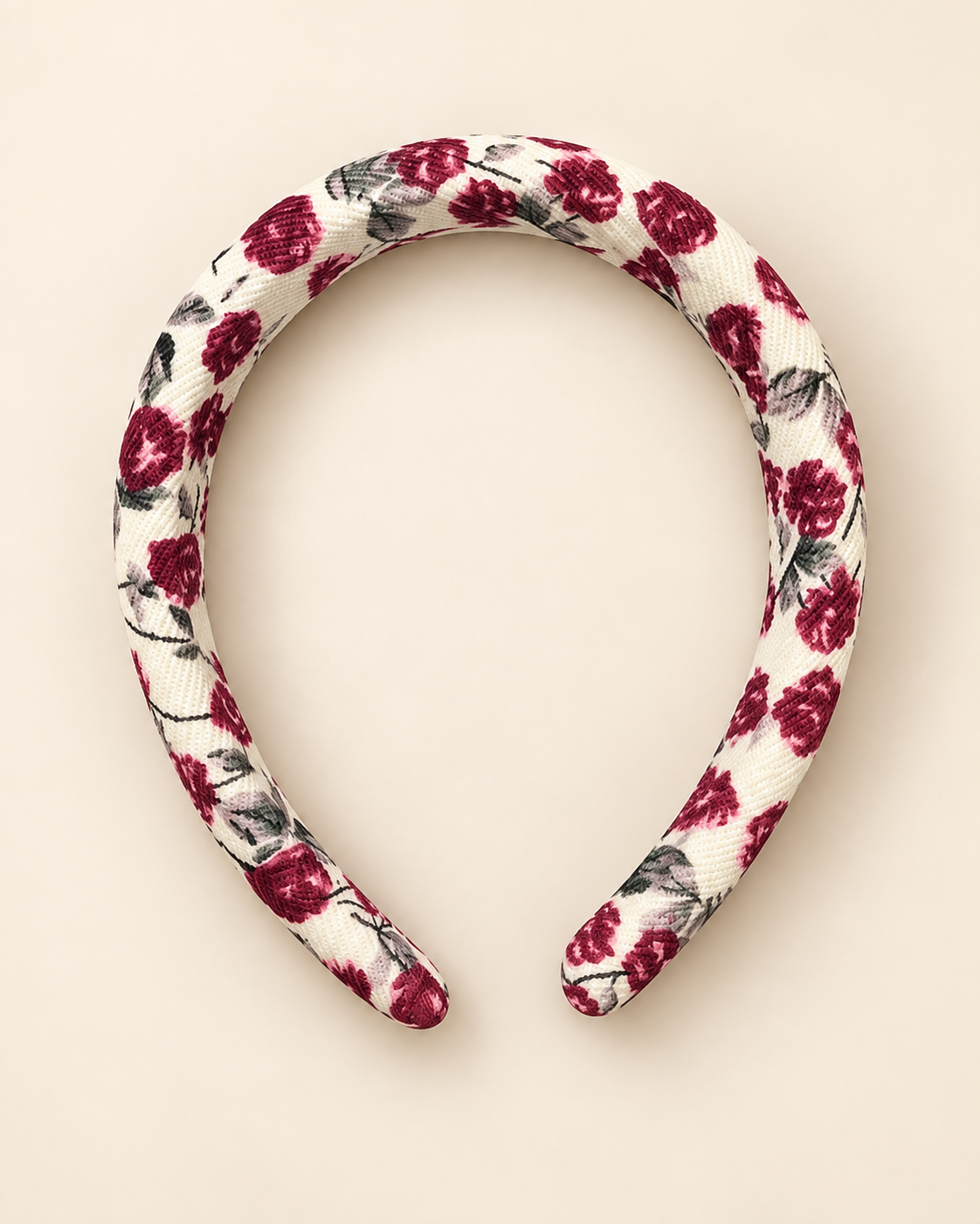 Serre-tête floral - Accessoire cheveux rembourré au style romantique