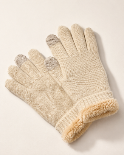 Hero Beige - Gant d'hiver chaud fourré tactile