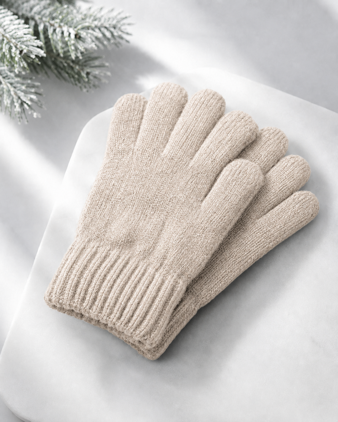 Hero Beige - Gant d'hiver chaud fourré tactile