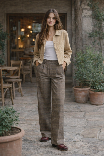 Ludovic Brun - Pantalon carreauté en coton