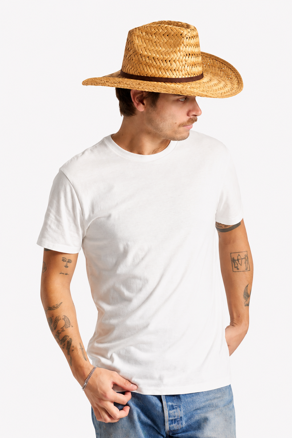 Houston Chapeau de paille naturelle Cowboy