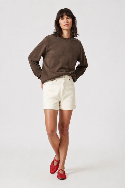 Aldo Ecru - Short taille haute en coton