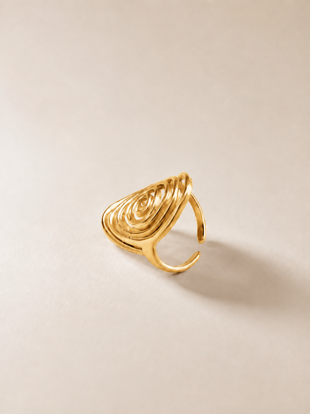 Bague Lilia - Bague ajustable en acier inoxydable au design spirale