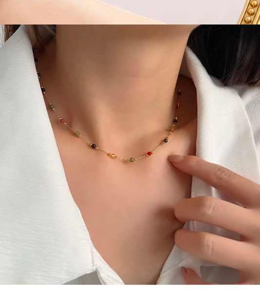 Solonyx Collier fin or et perles naturelles