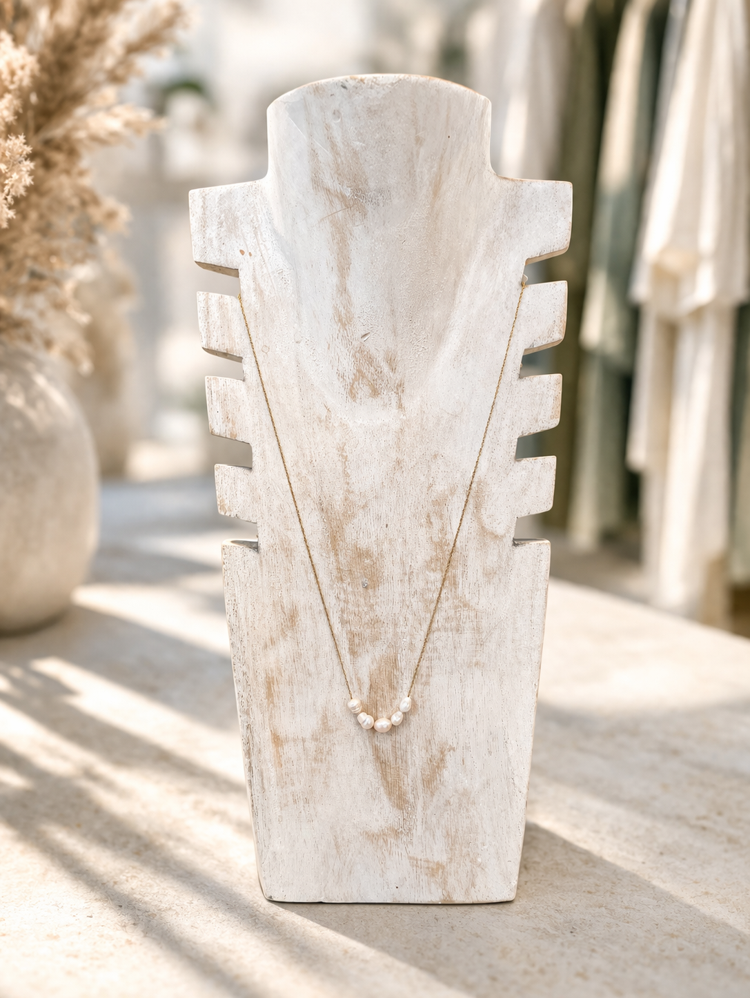 Perla Or - Collier fin perle d'eau douce