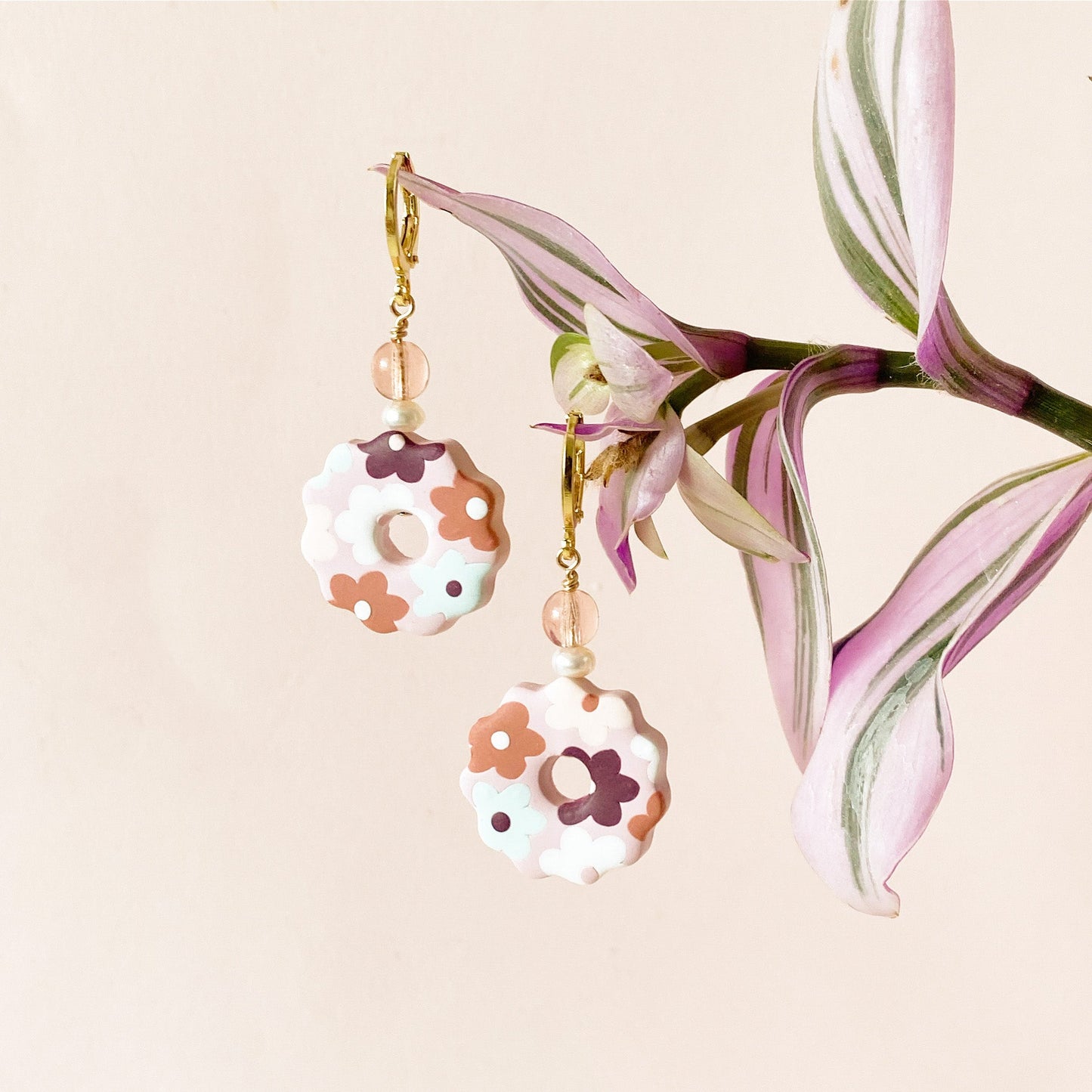 Retro Daisy Donuts Boucles d'oreilles