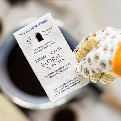 Fleurs roses et vertes chaussettes en coton égyptien