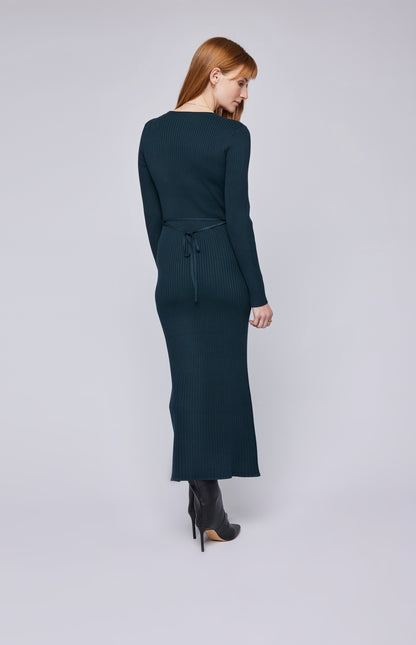 Blakely Emeraude - Robe longue tricotée élégante