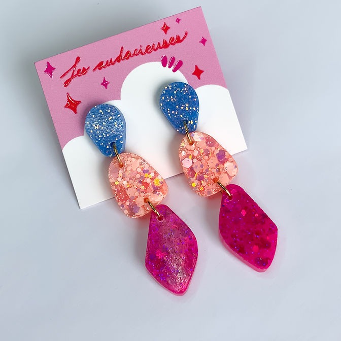 Gisèle Sorbet à la Pêche Boucles d'oreilles