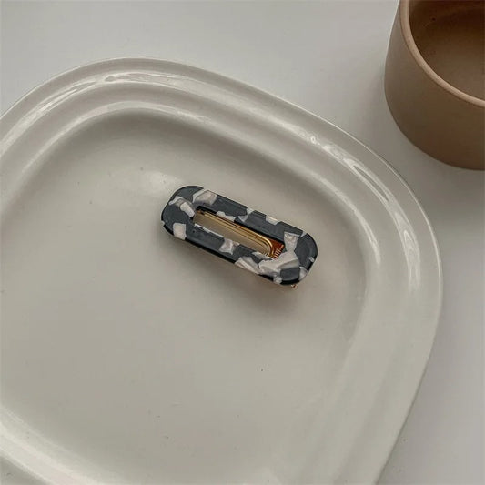 Rectangle Barrette à cheveux en acétate colorée