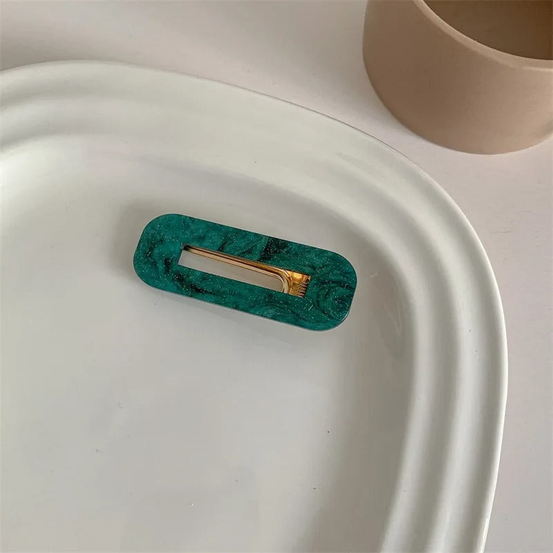 Rectangle Barrette à cheveux en acétate colorée